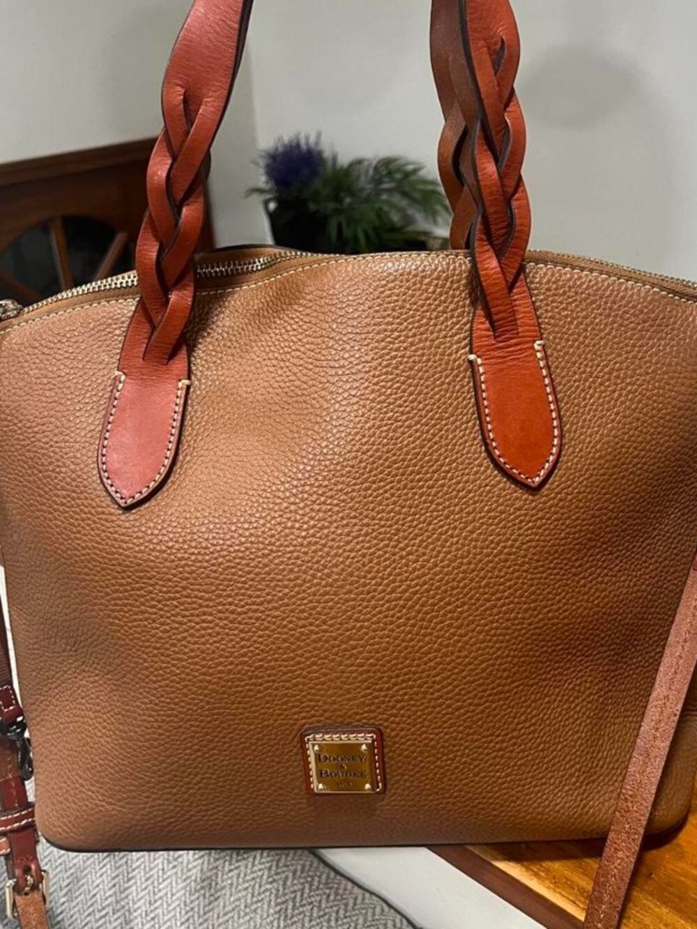 Doomey & Bourke Pebbled Leather Satchel/Crossbody Bag Just Like New